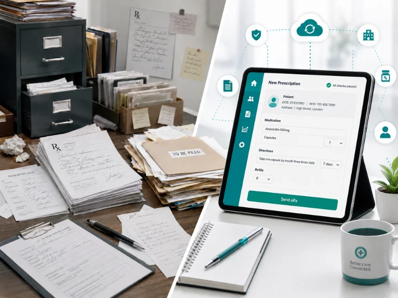 Paper prescriptions vs digital e-prescribing comparison