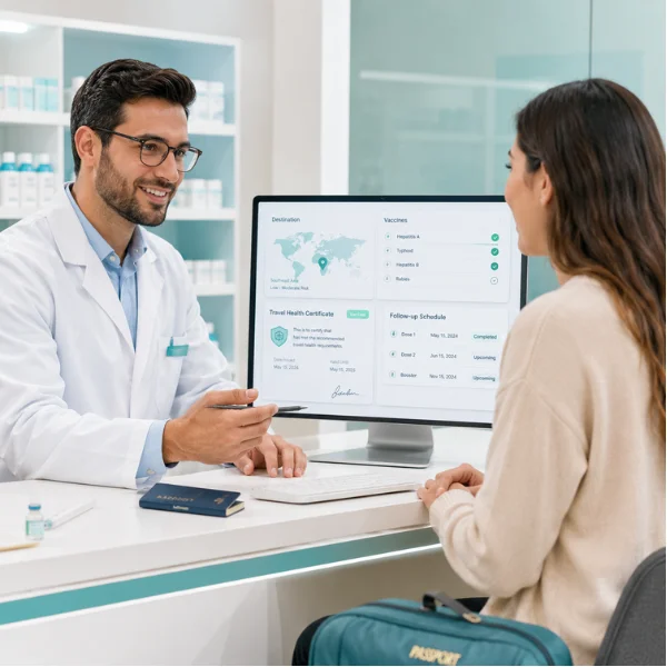 RxSure travel health vaccination management dashboard