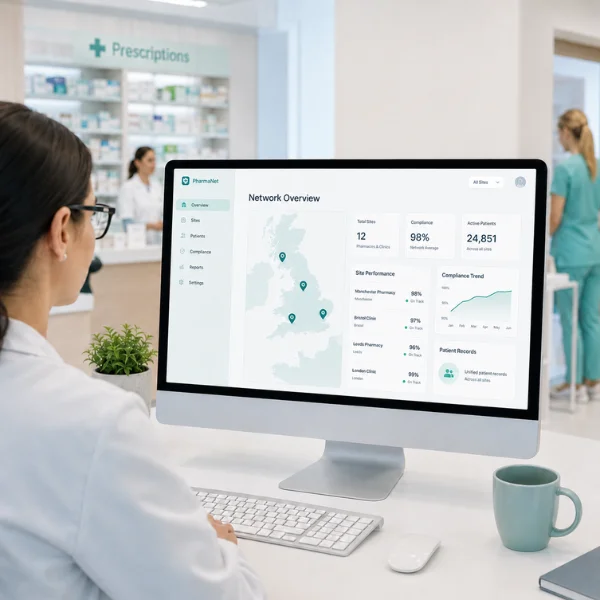 RxSure multi-site pharmacy management dashboard
