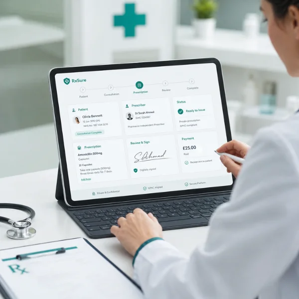 RxSure private prescription software with digital prescribing workflow and patient management