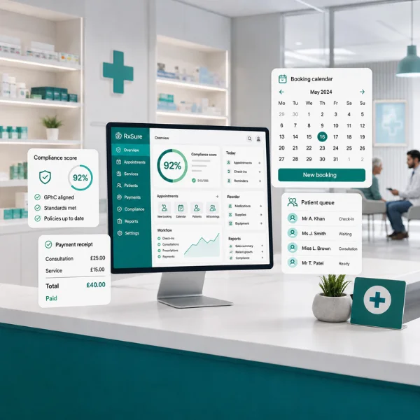 UK community pharmacy using RxSure clinical services management software