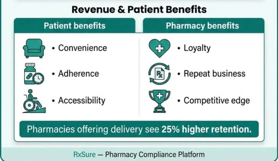 "Revenue & Patient Benefits" — Two-column comparison: