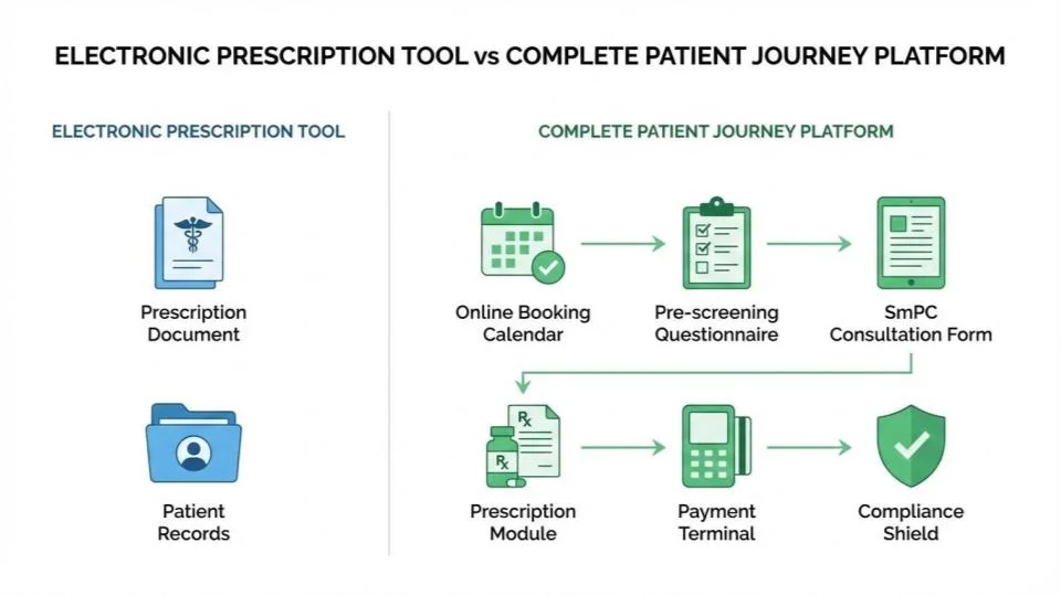 Electron prescription tool vs Complete patient journey