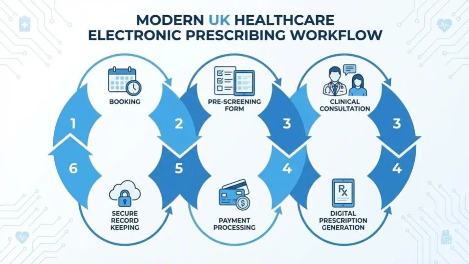 Modern UK Healthcare electronic prescribing Workflow